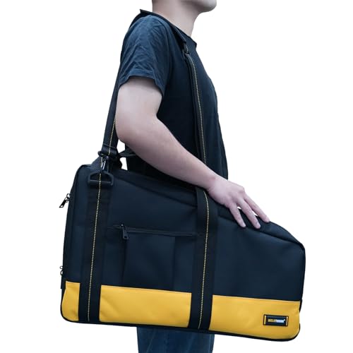 Image of MELOTOUGH Heavy Duty Framing Nail Gun Tool Bag with Extra Storage Pockets Shoulder Strap Fits Hitachi NR83A(Yellow)