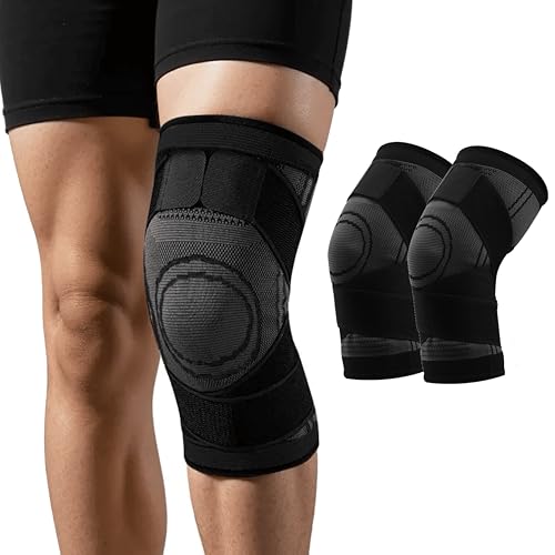 CABAPLUS Rodilleras Menisco y Ligamentos Pack 2 | Rodillera Rotuliana Completa | Transpirables y Antideslizantes con Compresion | Talla Universal | Rodilleras para Running, Gimnasio y Crossfit