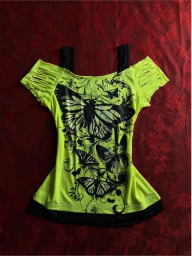 Image of Kawaii Cutecore Harajuku Vintage Y2k 2000s Tops Summer Goth Emo Alt Short Sleeve Graphic Tee