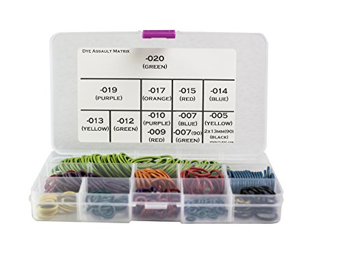 Flasc Paintball Dye Assault Matrix (Dam) Color Coded kit W/ 300+ orings