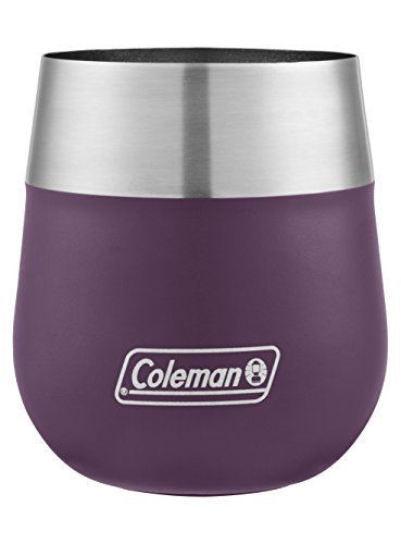 Coleman Claret Insulated Stainless Steel Wine Glass, Violet, 13 oz