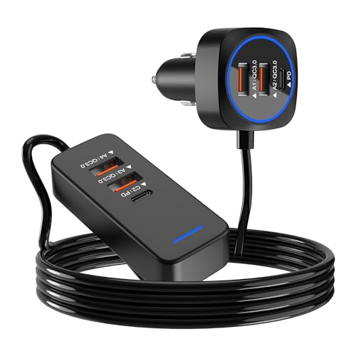 SZBAYO 6-Port Car Charger with 5.9FT Cable