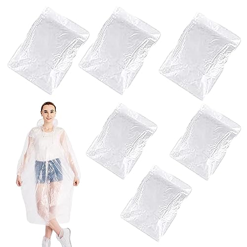 JRILUO 2 Stück Regenponchos - Transparent EVA 115cm Für Outdoor