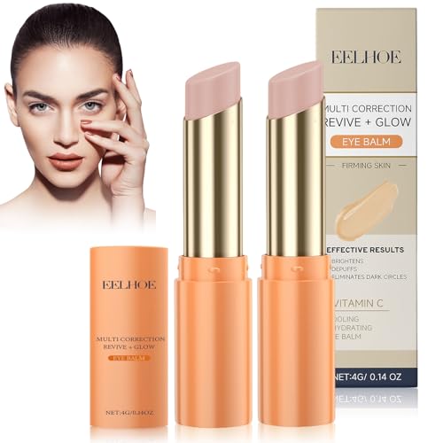 Crema de Contorno de Ojos con Vitamina C, Crema de Contorno de Ojos con Vitamina C, Crema para Ojeras, Antiarrugas, Vitamina E, Ácido Hialurónico, Ilumina el Tono de la Piel, Reduce la Hinchazón y las