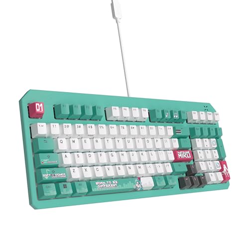 Image of ASUS TUF Gaming K3 Gen II Hatsune Miku Edition Optical-Mechanical RGB Keyboard with IP57 Waterproof and dust Resistance, Compact 98-Key Layout, Silicone Gasket Mount and dampening Foam.