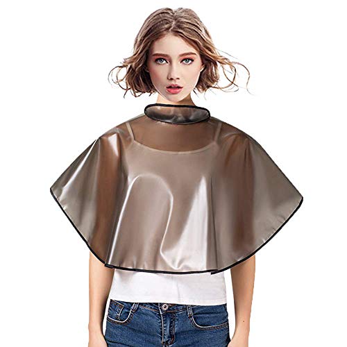 Professional Makeup Short Cape Waterproof Shampoo Adjustable Barber Hair Cape Dye Coloring Rebonding Cutting Hair Reusable PVC Hair Wet Styling Hairdresser Smock for Salon Hairdressing (Pack of 2)