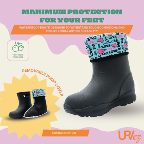 Toddler Rain Boots – Waterproof Rubber for Boys & Girls, Fun Prints 7