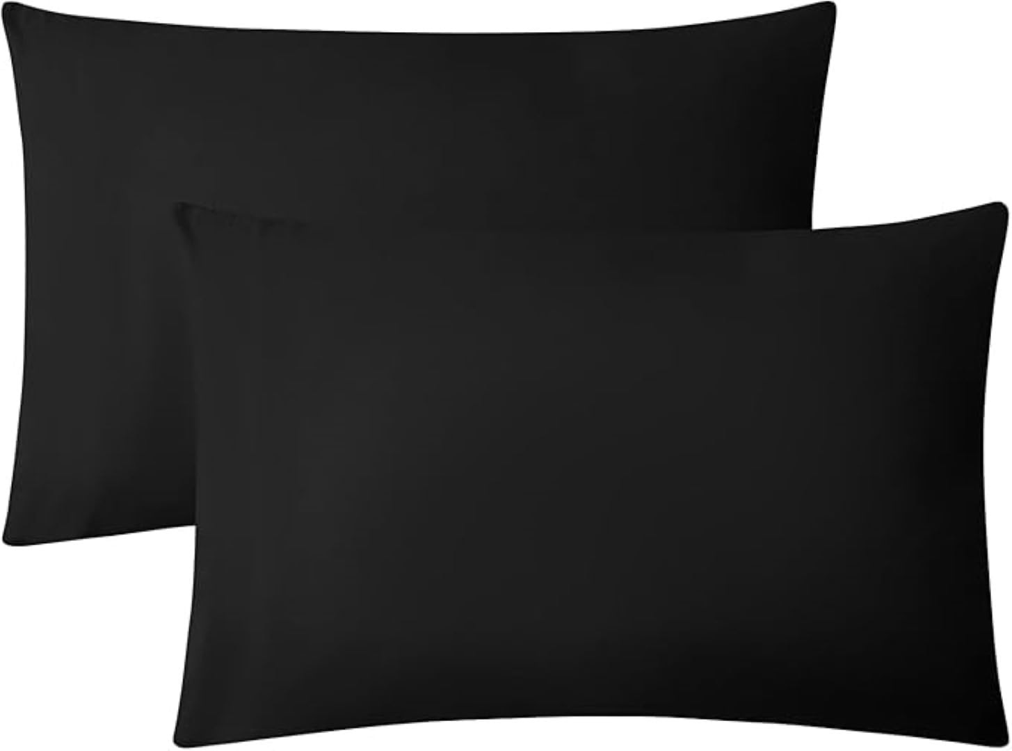 Best Linen Pillow Cases 2 Pack – Super Soft Envelope Closure Pillow Cover 100% Brushed Microfiber Pillowcases Wrinkle, Fade, Resistant (Black, Pillow Cases 2 Pack)