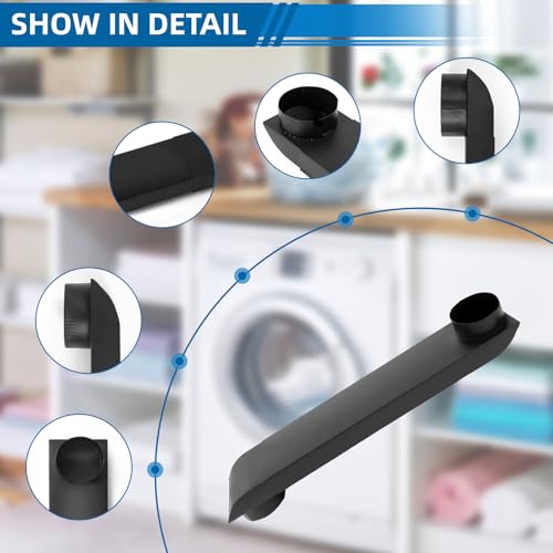 OEM Upgraded 21-38 in Adjustable Periscope Dryer Vent,Telescoping Dryer Vent Kit, Fit for all 4in Dryer Vent Outlet,for tight space square duct dryer vent pipe, stainless steel Dryer Vent (Black） by RDSODJ - Image 7