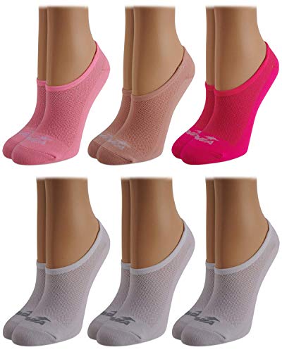 Avia Women's 6 Pack Performance Stretch Sport Liner No Show Socks - Athletic Socks for Women (4-9), Size 4-9, Pink