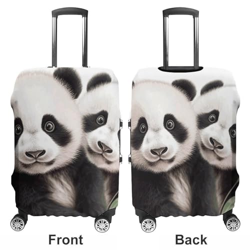 Baby Pandas Elastic Luggage Cover Suitcase Protector for 19-32 Inch Suitcases | Universal Stretchable Travel Bag Cover | Anti-Scratch, Washable with Zipper Closure M3