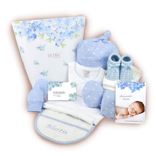 Regalo Bebe Recien Nacido Niña PERSONALIZADO - Regalo Bebe Recien Nacido Niño -Pañales Recién Nacido - Bebe Recien Nacido - Cosas Para Bebes Recien Nacidos - Regalos Para Bebes Recien Nacidos (Azul)