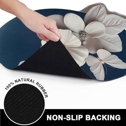 Image of 3D Butterfly (36x58 cm) Anti-Skid Mats use as Office Floor Mat /Door Mat /Bathroom Mat /Kitchen Mat etc. (Pack of 1) Navy Blue