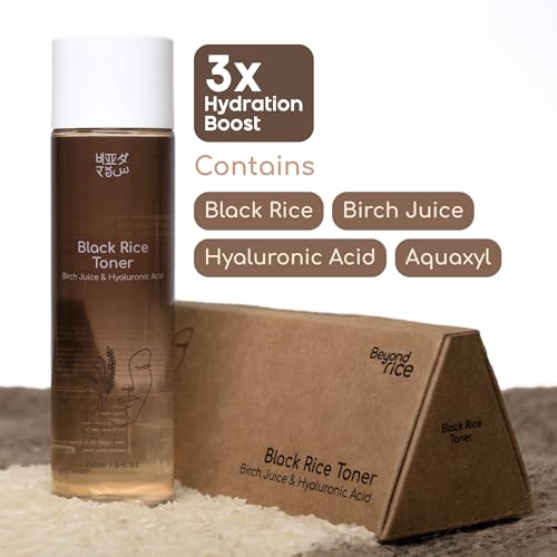 Image of Black Rice Toner With Birch Juice & Hyaluronic Acid For Unisex | Deeply Hydrates, non-comedogenic & Balances Skin's PH | Suitable For All Skin Types | 150ml (Pack of 2)