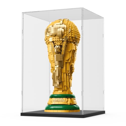 Image of Choowin Acrylic Display Case for Lego World Cup Trophy 43020 for Lego AT ST Walker 75417 Thickened Clear Acrylic Display Cases for Collectibles Assemble Dustproof Display Box(Black Base)