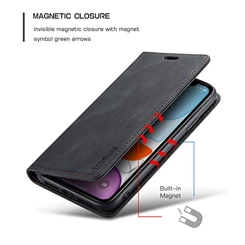 Japezop Compatible With Iphone 11 Case,Iphone 11 Case Wallet With[Rfid Blocking] Card Holder Kickstand, Leather Flip Wallet Case For Iphone 11 6.1 Inch(Black) #TOP2