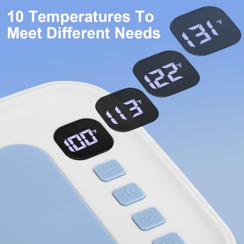 Baby Wipe Warmer and Baby Wet Wipes Dispenser, 10 Modes of Temperature Heating Control, Large Capacity with Night Light Portable Diaper Wipes Warmer for Newborn Baby, Baby Shower Gifts White - Thumbnail 2