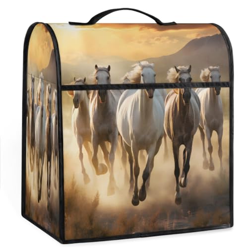 Coffee Maker Cover Horse Animal Kitchen Appliance Covers Small Appliance Covers Blender Cover Juicer Cover Dust Covers for Kitchen Appliances with Top Handle and Pockets,Washable,C257