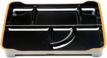 Kotobuki Lacquer Japanese Makunouchi Bento Box with 6 Divided Compartments, Black