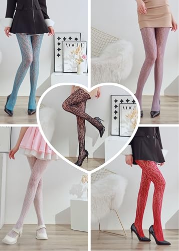 Image of Sahabowi Fishnet Pantyhose For Women Sheer High Waist Tights Control Top Mesh Stockings, Pantyhose12