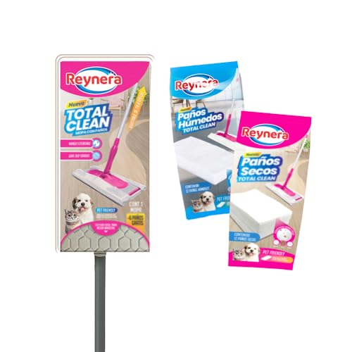 Opiniones de Paños y toallitas para mopas - los más vendidos. 44 Reynera Mop Total Clean Repuestos de Toallas Secas y Húmedas Paños de Limpieza Eficientes para Mopas, Ideal para Superficies del Hogar y Oficina