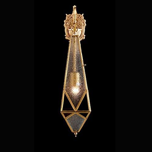 Generic european copper wall lamp vintage garden lights glass hallway balcony wall lamps bedroom bedsides waterproof wall light photo 2