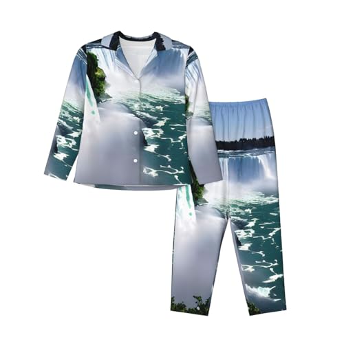 Vêtement de nuit manches longues femme Niagara ensemble pyjama 2 pièces de nuit