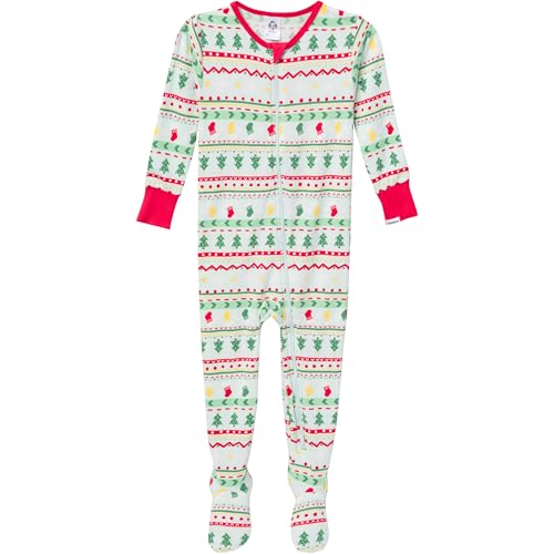 Gerber Baby Neutral Holiday Family Pajamas, Mint/Red, 12 Months - image 4