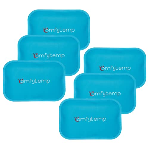 Comfytemp 6-Packs Mini Gel Ice Packs, 7.5×11.5cm Reusable Cold Compress Pack for Kid, Helps with Swelling, Headaches, Tired Eyes & Wisdom Teeth Discomfort, Small Cooling Pillow for Kids, Adults