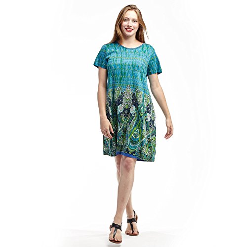 Image of LA CERA Women's Cotton Knit Summer A-Line Dress with Side Pockets