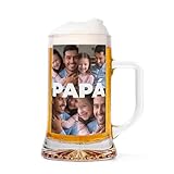 Made in Gift - Jarra de Cerveza Personalizada con Foto y Texto para Papá – Regalo Día del Padre Original – Jarra de Cristal Personalizada para Hombre – Regalo Papá Cumpleaños o Padre Primerizo