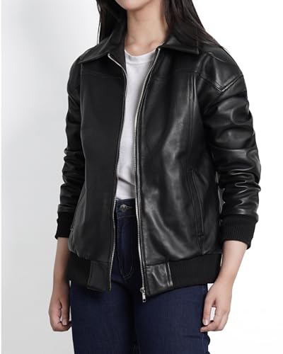 Decrum Oversized Leather Jacket Women - Trendy Real Lambskin Womens Leather Jacket2
