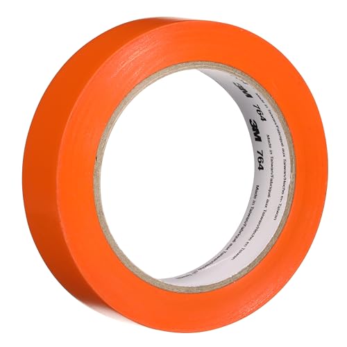 Image of 3M Vinyl Tape 764, General Purpose, 1 in x 36 yd, Orange, 1 Roll, Light Traffic Floor Marking Tape, Social Distancing, Color Coding, Safety, Bundling
