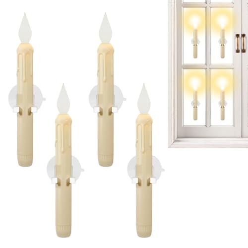 Genérico Velas Sin Llama, Velas Para Ventana LED De Anochecer a Con Sensor, 4 Piezas Luz Parpadeante De Ocaso a con Batería, Para Cocina Sala De Estar Oficina