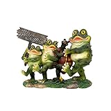 LIFFY Four Happy Friends Resin Statue of Frog and Tortoise,Indoor Home or Office Art Decor Ornament Gift,Outdoor Garden Decorations for Patio,Yard,Lawn