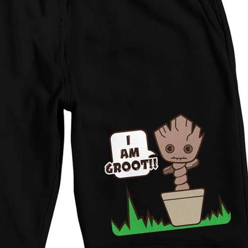 Marvel Kawaii I Am Groot Men's Black Lounge Shorts2