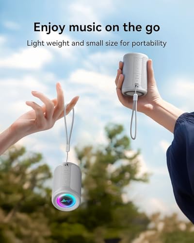 Image of LENRUE Small Portable Bluetooth Speaker with Lights, TWS Stereo Surround Sound, Type C Powered, Bluetooth 5.3, AUX TF Card Input, Wireless for Outdoor Home, Coolest Gifts | TWS Stereo Surround Sound, Type C Powered, Bluetooth 5.3, AUX TF Card Input, Wireless for Outdoor Home
