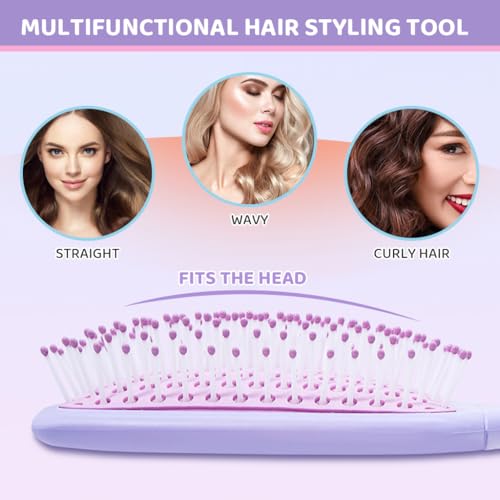 Image of MAYCREATE Hair Brush, Anti-Static Ball Tips, Random Macaron Color *1 | Anti-Static Ball Tips Help Reduce Hair Damage During Daily Brushing, Random Macaron Color Design