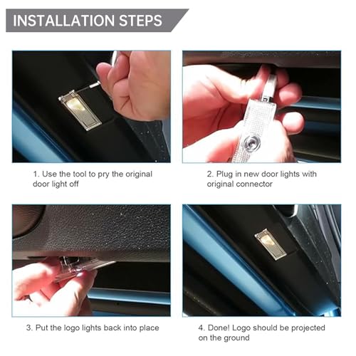 Luz LED para puerta de coche JEBEST 2 unidades miniatura 5