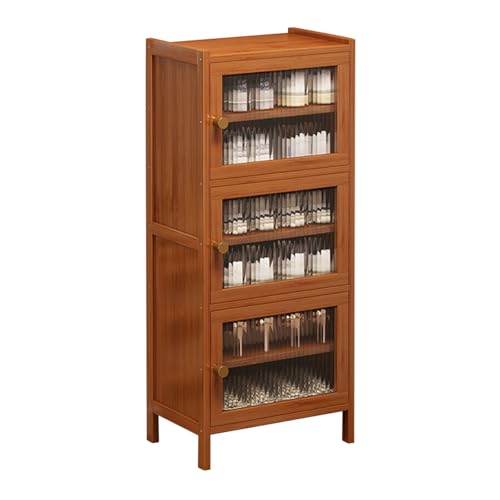 Shilanmei シューズボックス 下駄箱 大容量 玄関収納 スリム 天然竹製 薄型 省スペース 4段/6段/8段/10段/11段 扉付き 靴箱 組み立て式 調節可能な棚 多層 防塵 防汚 防水 防臭 部屋 玄関 置物 移動しやすい 靴入れ (茶色,6段