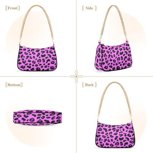 Bolso hombro mujer flores y leopardo estilo hobo pequeño miniatura 4