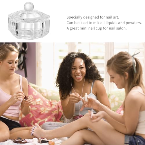 3 tazas de cristal para esmalte de uñas con tapa miniatura 3