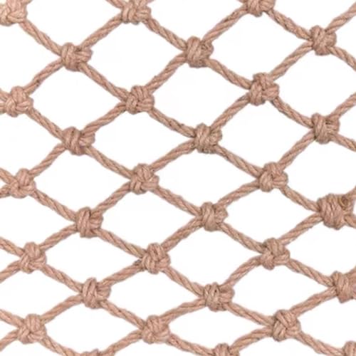 QLoztyse ヘンプロープクライミングネット - 子供用安全ネット 遊び場 カーゴネット バルコニー/階段/ロフト/屋内/屋外の装飾用 (8mm×8cm)