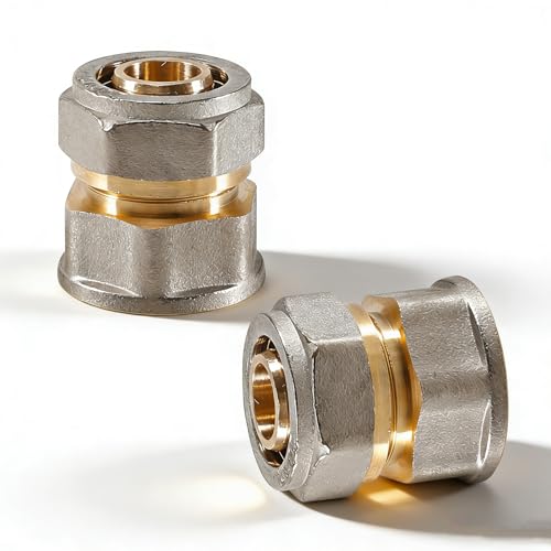 2 unidades de 3/4 pulgadas IG x 20 mm, rosca de anillo de compresión multicapa recta de 20 mm de diámetro, transición con rosca interior de 3/4', accesorio de rosca para tubo multicapa de 20 mm de