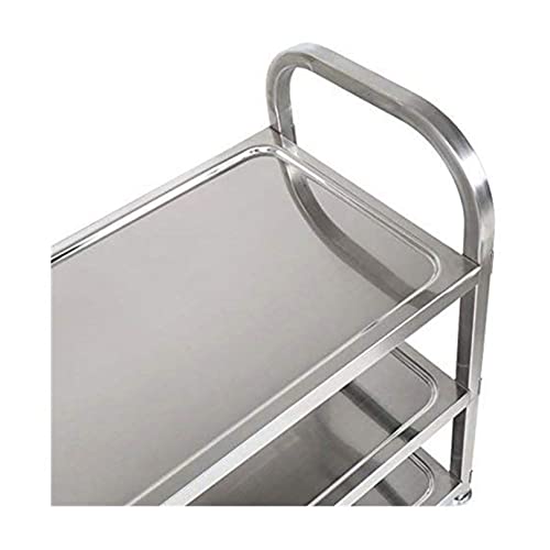 Carro de catering de acero inoxidable de 3 niveles con ruedas de bloqueo, carrito utilitario para cocina, hoteles y necesidades de servicio