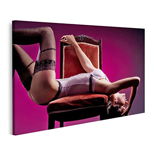 islandburner Bild auf Leinwand Fashion Shoot Junge Frau Erotische Dessous für Schlafzimmer Fetisch BDSM Bilder Wandbilder Poster ISAE-1K