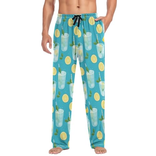 SUABO Pajama Pants for Men, Iced Sprite Lounge Pants, Elastic Waistband Men's Separate Bottoms