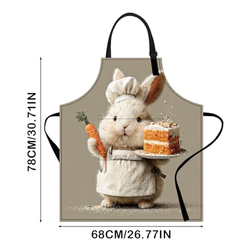 Image of Nuxovilar Cute Apron with Pockets, 26.77 * 30.7 Inches, Versatile for Meal Prep, Baking, Holiday Cooking