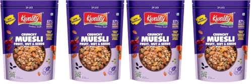 Image of Kwality Muesli Fruit & Nut 500 g (Pack of 4) | 76% Multi Grains | No Maida | Natural Source of Vitamin & Iron | High in Protein & Fiber | Low Fat & Cholesterol | Healthy Food & Breakfast Cereal