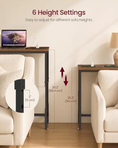 Image of VASAGLE 106.3 inchConsole Table, 25.2-35.2 inchHeight Adjustable, with Power Outlet